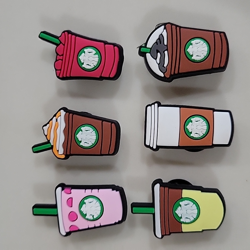 6pcs Starbucks Drinks Croc Shoe Charms